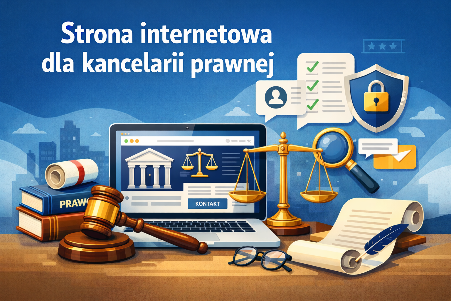 Grafika artykułu: Strona internetowa dla kancelarii prawnej - co powinna zawierać